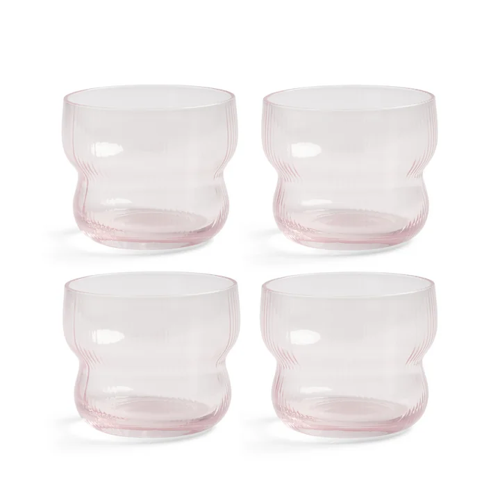 &klevering - Circus Trinkglas 150 ml, pink (4er-Set)