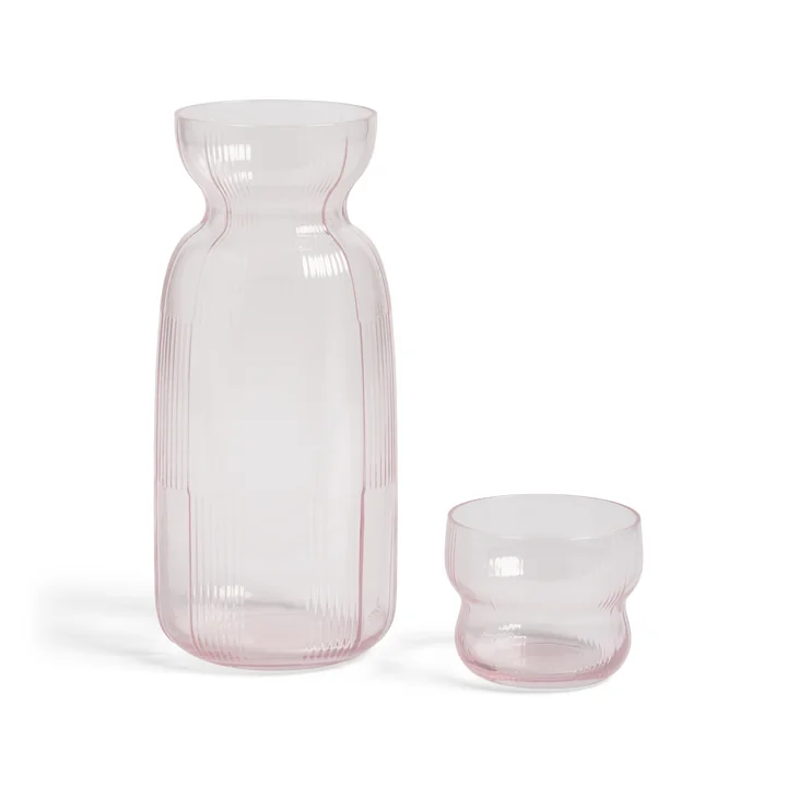 &klevering - Circus Karaffe 1,3 L mit Trinkglas, pink