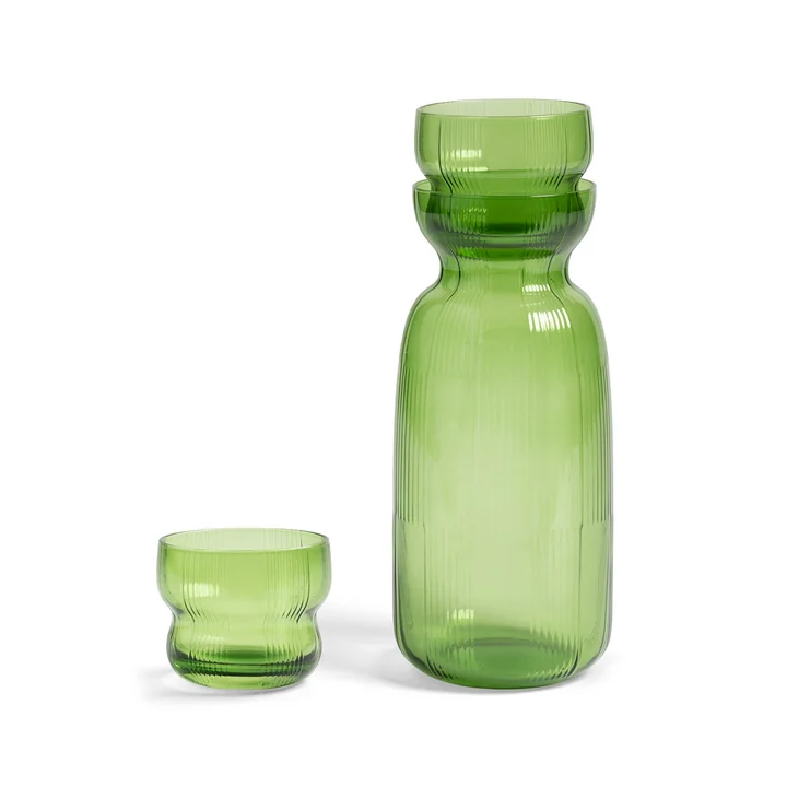 &klevering - Circus Karaffe 1,3 L mit Trinkglas, grün