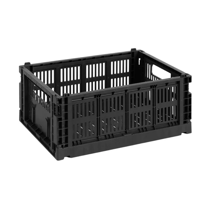 Colour Crate Korb M, 34,5 x 26,5 cm, black, recycled, exclusiv von HAY