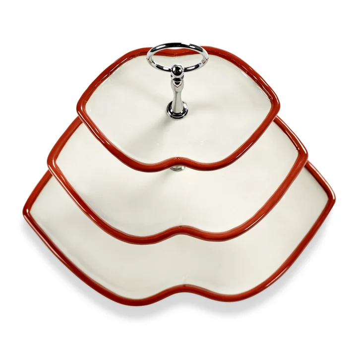 Serax - Kiss Kuchenständer, 3-stufig, rot