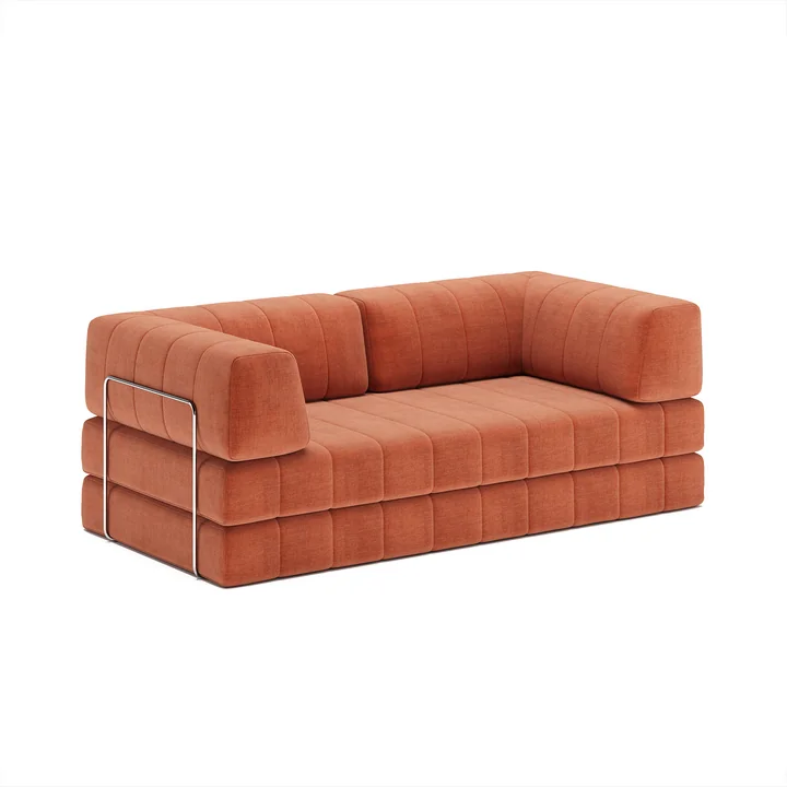 Innovation Living - Cozypad Schlafsofa, 2 L-förmige Rückenpolster, rust orange (Stoff 412 Esina)
