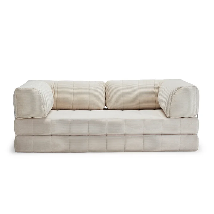 Innovation Living - Cozypad Schlafsofa, 2 L-förmige Rückenpolster, ivory (Stoff 594 Corduroy)
