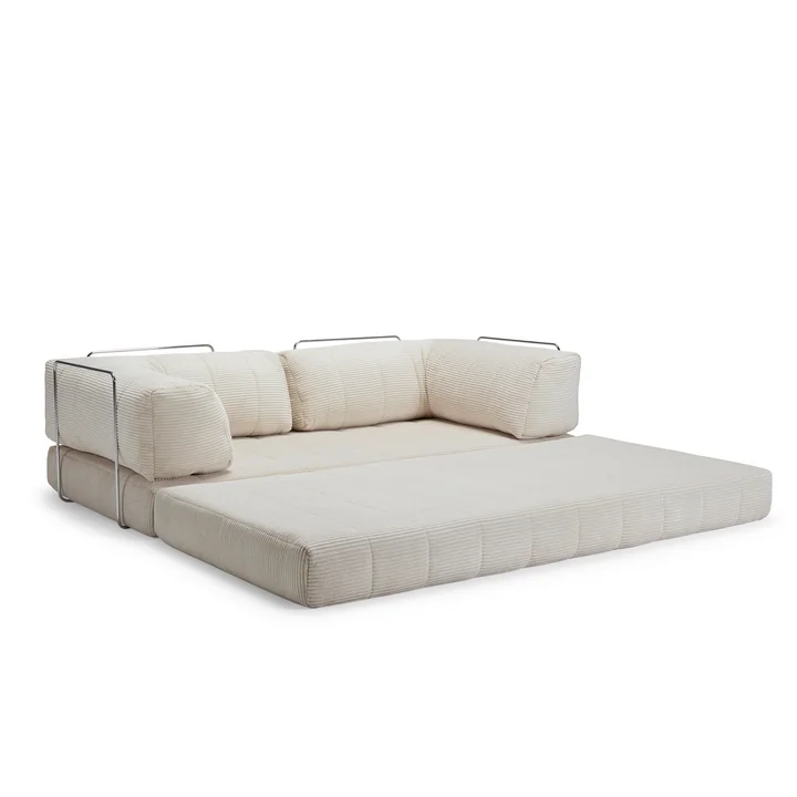 Innovation Living - Cozypad Schlafsofa, 2 L-förmige Rückenpolster, ivory (Stoff 594 Corduroy)