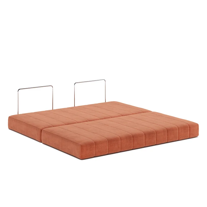 Innovation Living - Cozypad Schlafsofa, 2 gerade Rückenkissen, rust orange (Stoff 412 Esina)