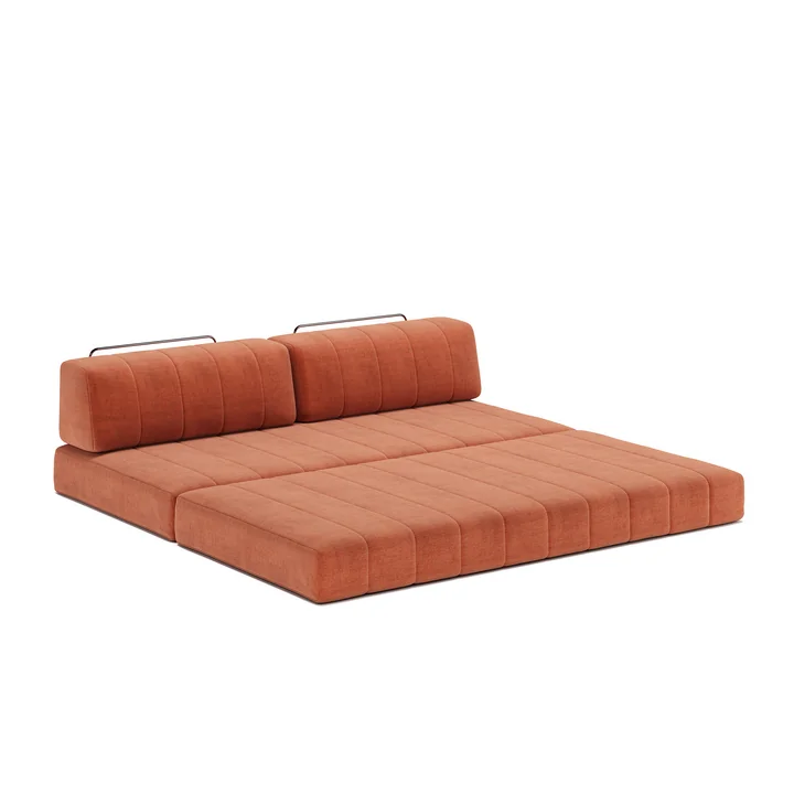 Innovation Living - Cozypad Schlafsofa, 2 gerade Rückenkissen, rust orange (Stoff 412 Esina)