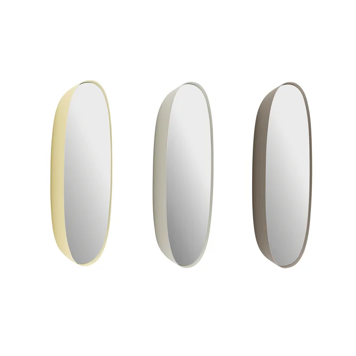 Muuto - Framed Mirror, 40 x 40 cm, hellgrau, grau und taupe / Klarglas