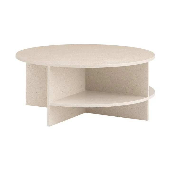 Muuto - Halves Couchtisch, light taupe terrazzo