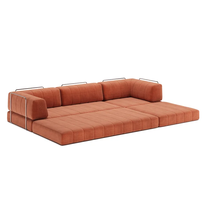 Innovation Living - Cozypad Schlafsofa, & Stuhl mit Rückenpolster/Armlehne, rust orange (Stoff 412 Esina)