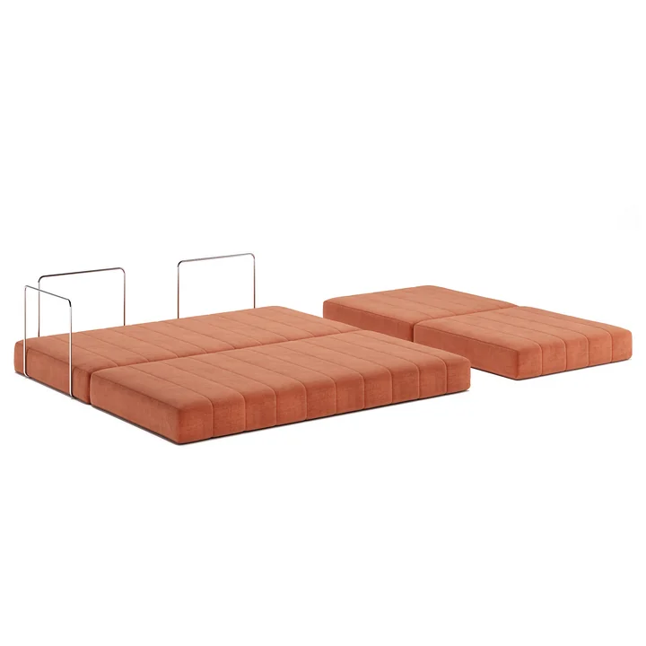 Innovation Living - Cozypad Schlafsofa, & Stuhl mit Rückenpolster/Armlehne, rust orange (Stoff 412 Esina)