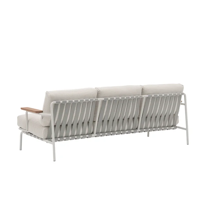 Muuto - Settle Outdoor 3-Sitzer Sofa, grau / grau (Stoff Laze 1)