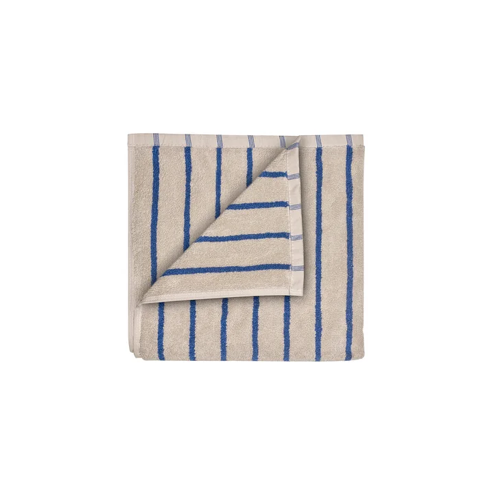 Blomus - Arto Handtuch 100 x 50 cm, dünne Streifen, moonbeam / mazarine blue