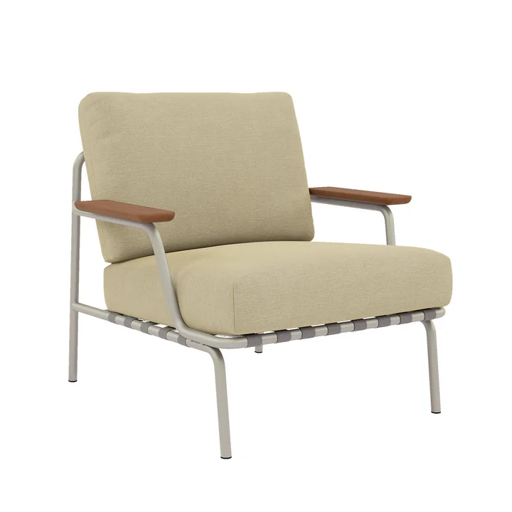 Muuto - Settle Outdoor Lounge Chair, beige / grau (Stoff Delta 25)