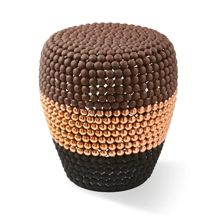 POLSPOTTEN - Dot Hocker, gestreift, dunkelbraun