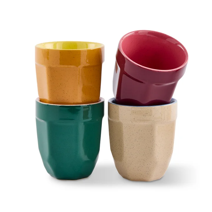 POLSPOTTEN - Latte-Tassen 4er-Set, mehrfarbig
