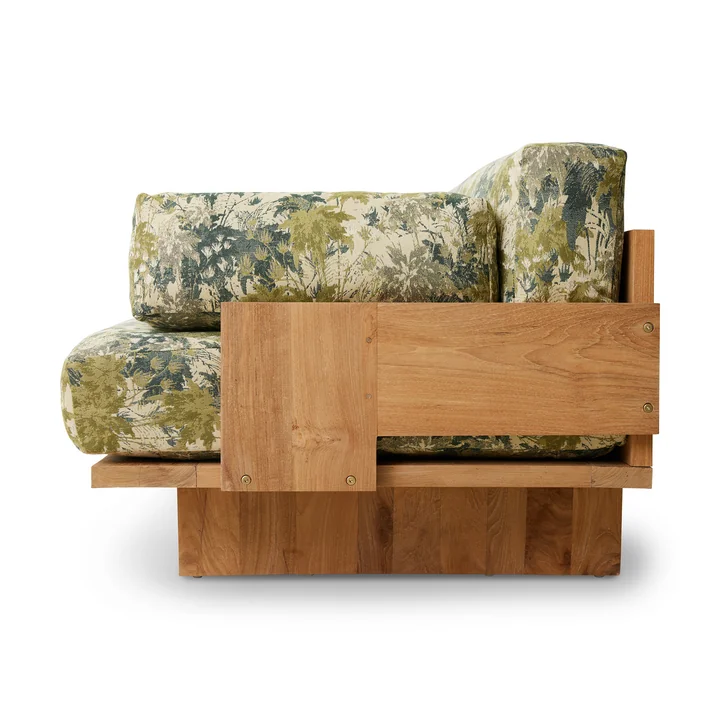 HKliving - Outdoor Teak Lounge-Sofa, Botanical