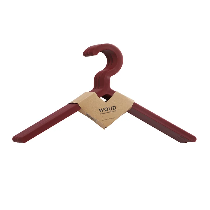 Woud - Illusion Hanger (3er-Set), tiefrot