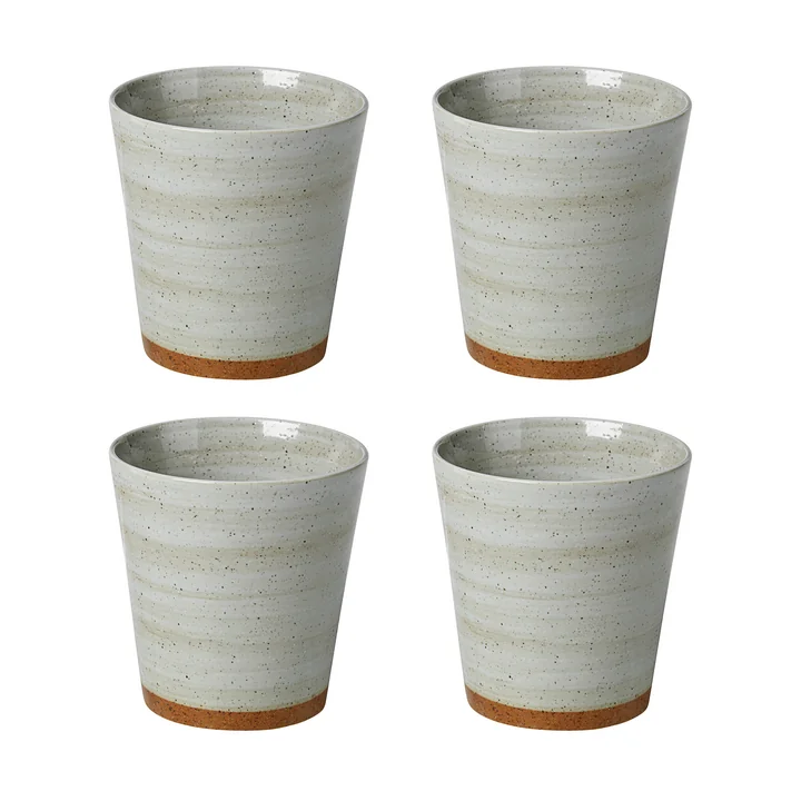 Broste Copenhagen - Grød Becher, 35 cl, sand (4er-Set)