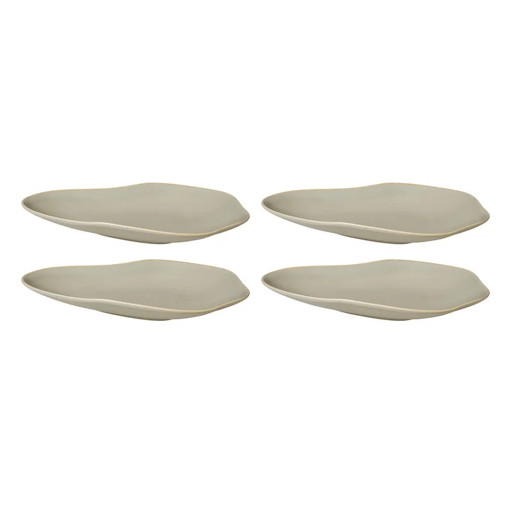 Broste Copenhagen - Limfjord Teller, 14,8 x 24 cm, hellgrau (4er-Set)