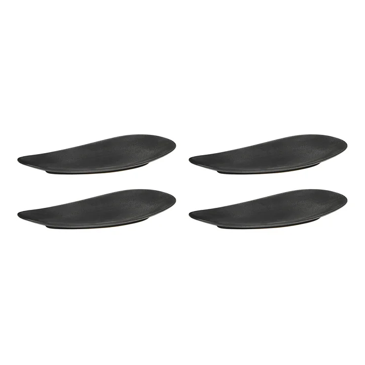 Broste Copenhagen - Limfjord Teller, 16 x 32 cm, dunkelgrau (4er-Set)