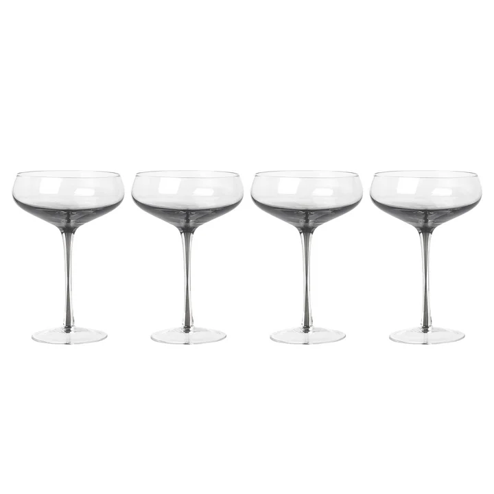 Broste Copenhagen - Smoke Cocktailglas 200 ml, grau (4er-Set)