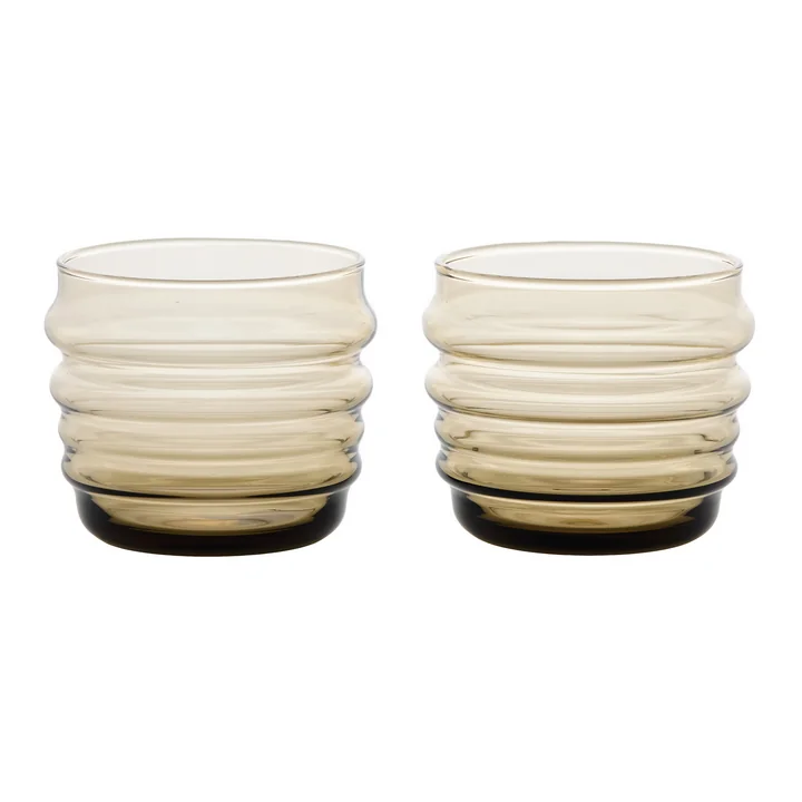 Marimekko - Sukat Makkaralla Wasserglas 200 ml, braun (2er-Set)
