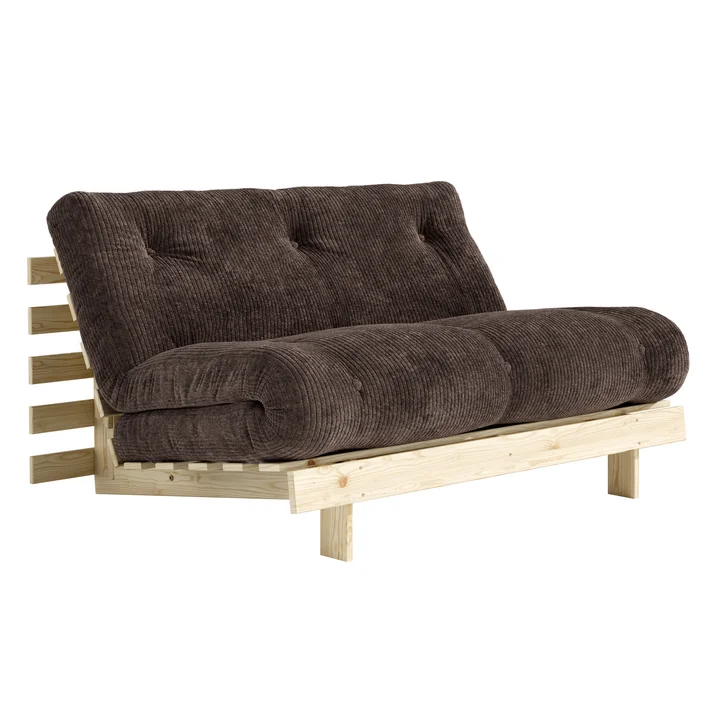Karup - Roots Schlafsofa, 140 x 200 cm, Kiefer natur / dark cocoa (551)