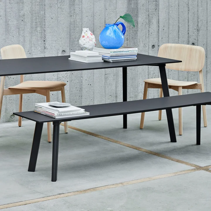 HAY - Copenhague CPH Deux 215 2.0 Bank 140 x 35 x 45 cm, Buche lackiert / Laminat schwarz