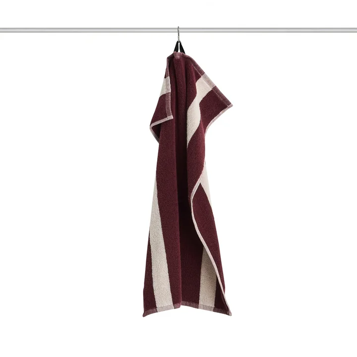 HAY - Stripe Handtuch, 40 x 60 cm, burgundy
