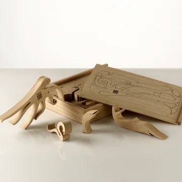 Holzpuzzel "Pesci Animali" von Enzo Mari für Danese Milano