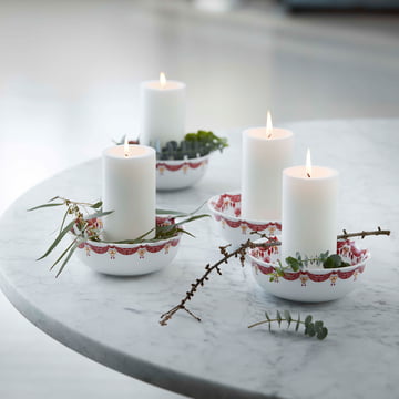 Weihnachtsgeschirr von Bjørn Wiinblad mit Kerzen