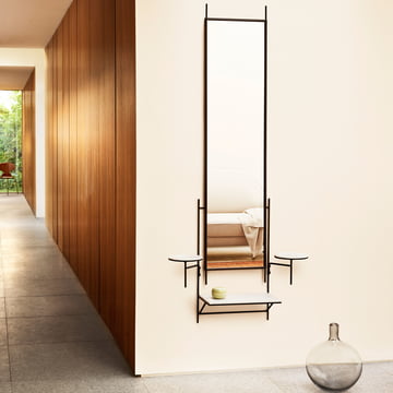 Paul McCobb Wandspiegel mit Ablage von Fritz Hansen in Carrara-Marmor weiß