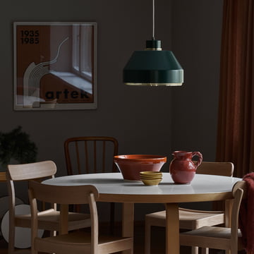 AMA500 Pendelleuchte von Artek in Messing / dunkelgrün
