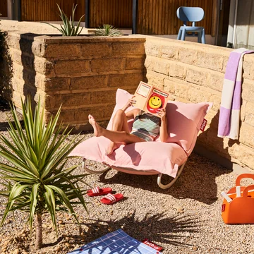 Fatboy - Aktionsset: Rock 'n' Roll Lounge Chair, hellgrau + Original Outdoor Sitzsack, blossom