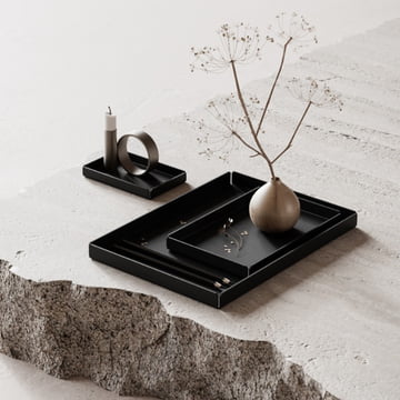 Tablett, schwarz (3er-Set) von Nichba Design