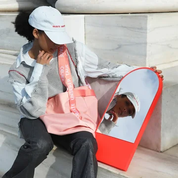 OUT Objekte unserer Tage - Weekend bag, soft pink und Cap, himmelblau