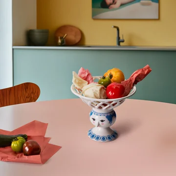 Bjørn Wiinblad - Dora Obstschale auf Fuß, Ø 25 cm, blau