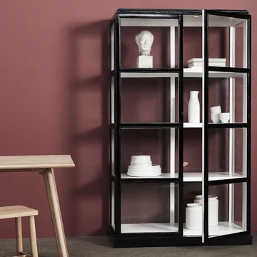 Hübsch Interior - Display Schrank mit Glastüren, H 187 cm, schwarz / weiß