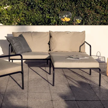 HOUE - AVON Sofa 2-Sitzer und Ottoman, schwarz / ash