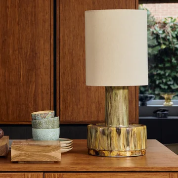 HKliving - Tischleuchtenfuß aus Keramik, reactive green