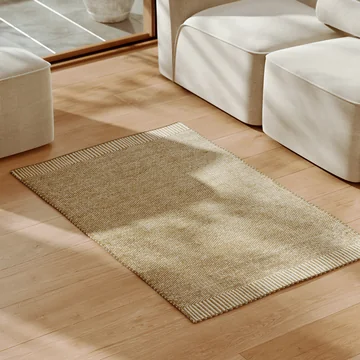 Woud - Rombo Teppich, 90 x 140 cm, weiß / braun
