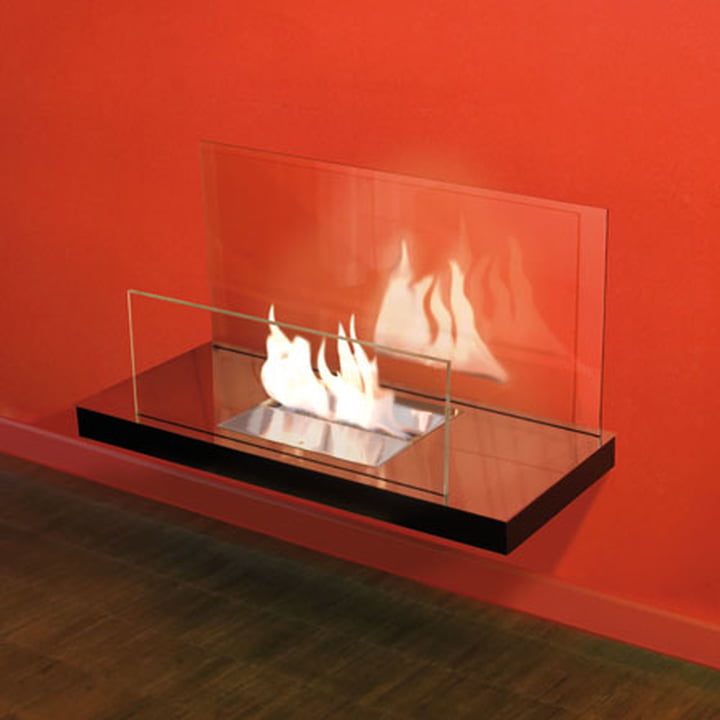 Wallflame II - Edelstahl, hochglanz/ Glas, klar