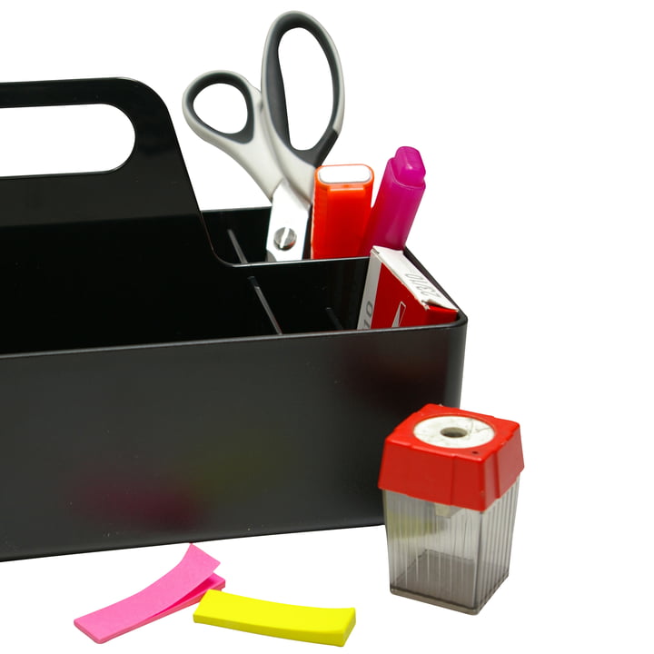 Vitra - Storage Toolbox basic dark, mit Schere, Anspitzer, Textmarker