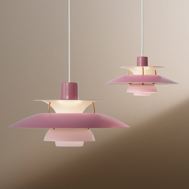 Die Louis Poulsen - PH 5 Pendelleuchte in hues of rose