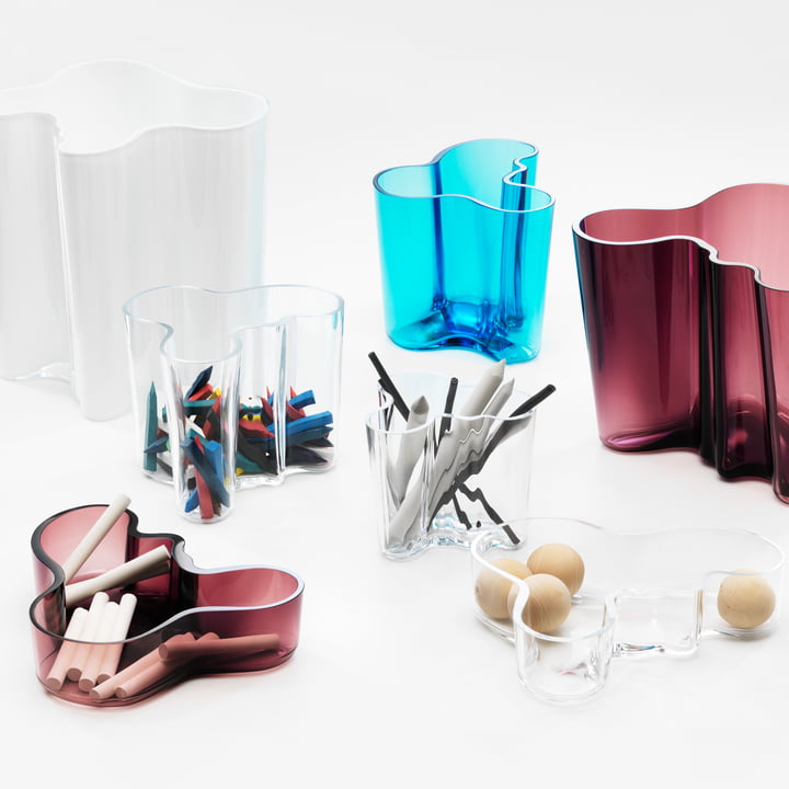 Iittala - Aalto Gruppe / Glasvasen und Schalen