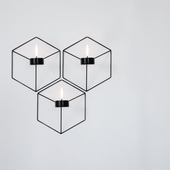 Menu - POV Wand-Teelichthalter, schwarz - Gruppe