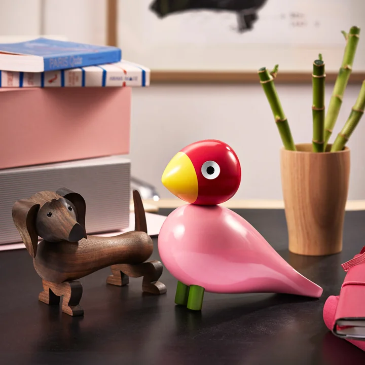 Singvogel und Holz-Hund von Kay Bojesen