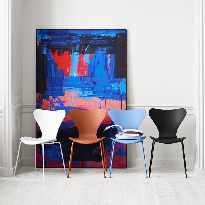 Serie 7 Stuhl, Monochrom, Gruppe von Fritz Hansen