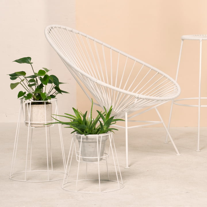 OK Design - Cibele Blumentopfständer, weiß, Acapulco Chair, weiß