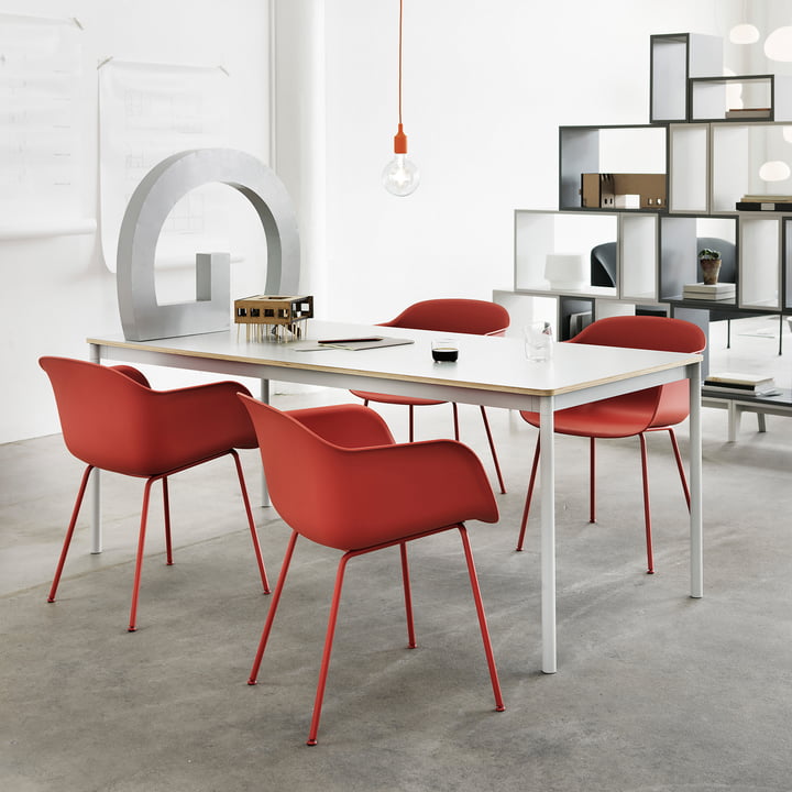 Muuto - Fiber Chair - Tube Base, rot